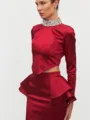 Crimson Peplum Etek — 3. görünüm