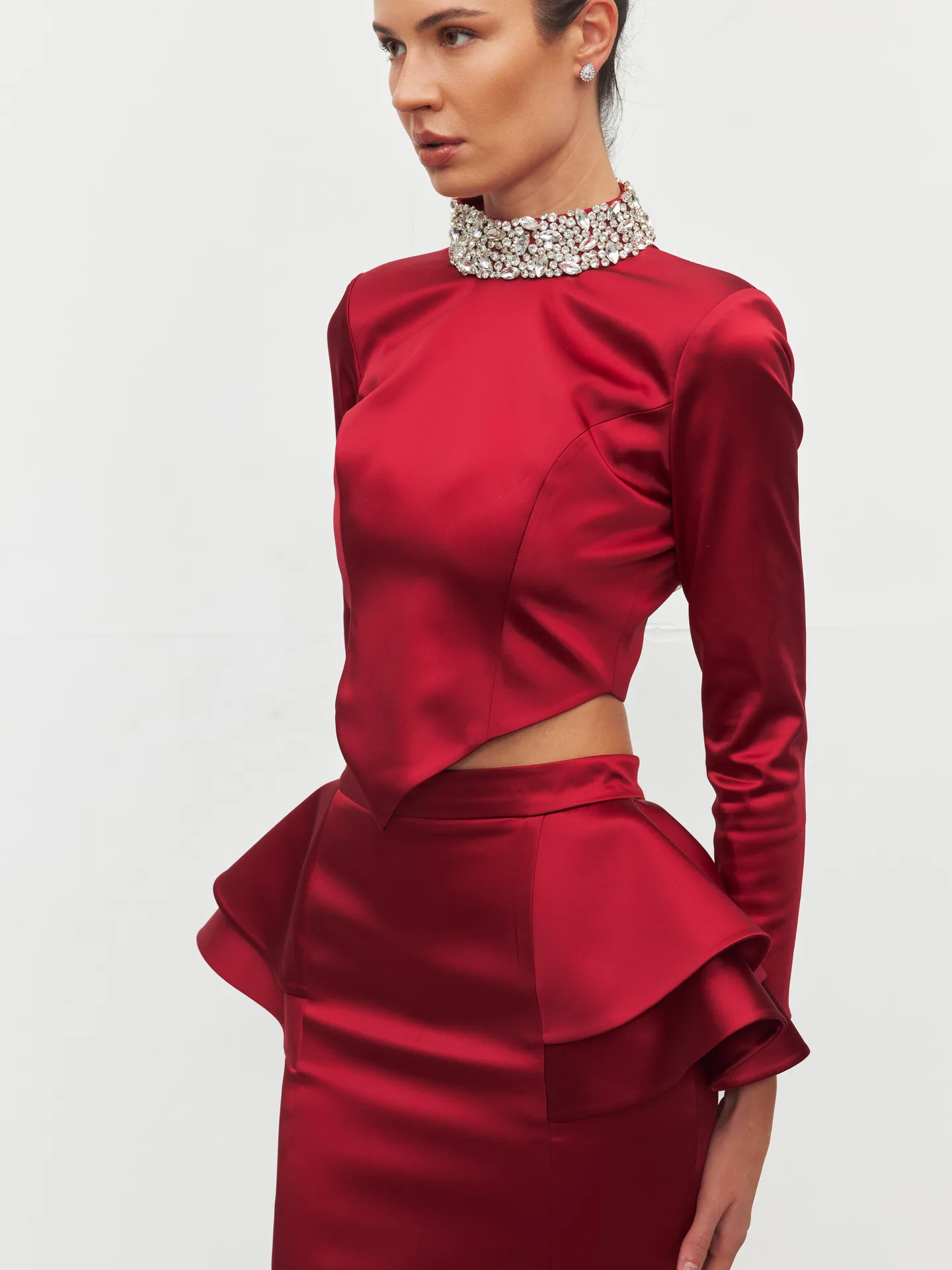 Crimson Peplum Etek — 3. görünüm