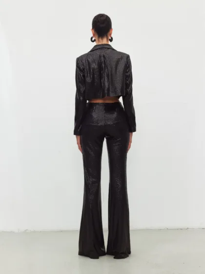 Lisa Couture Işıltılı Geniş Paça Pantolon — 2. görünüm