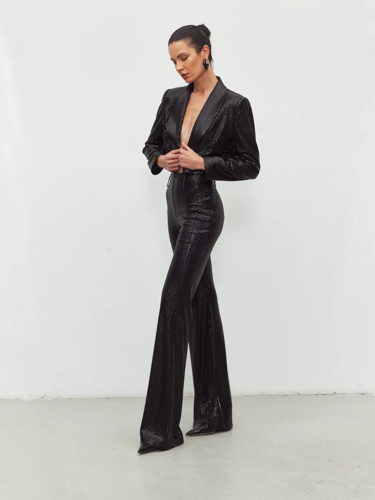 Lisa Couture Işıltılı Geniş Paça Pantolon — 3. görünüm