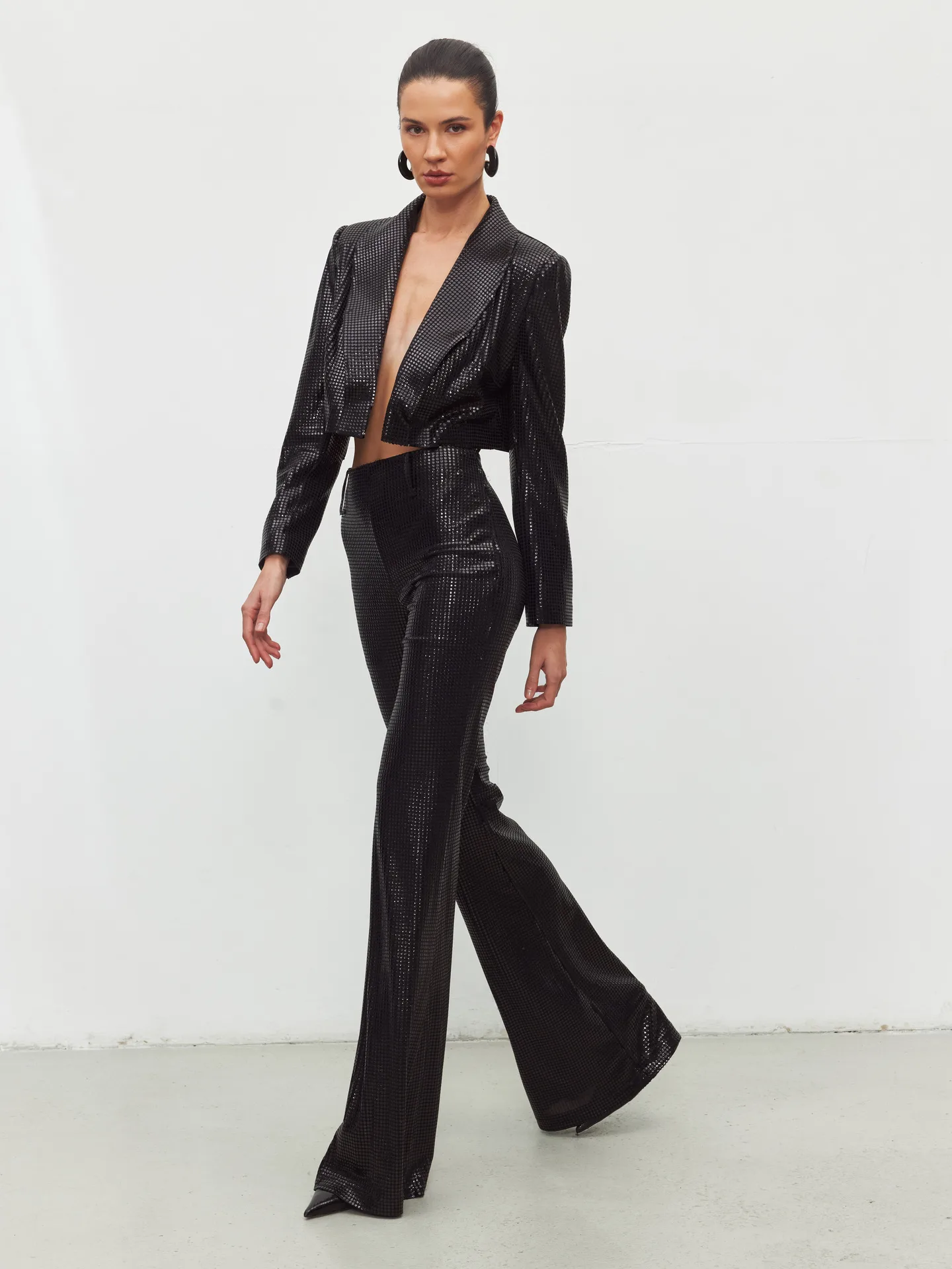 Lisa Couture Işıltılı Geniş Paça Pantolon — 4. görünüm