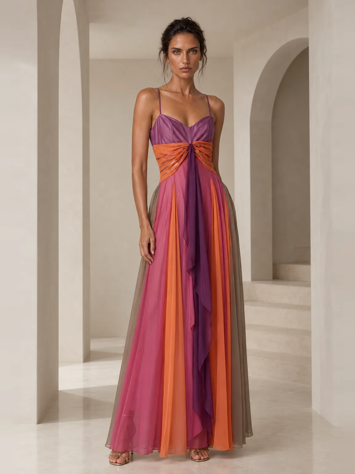 Sunset Mirage Chiffon Gown