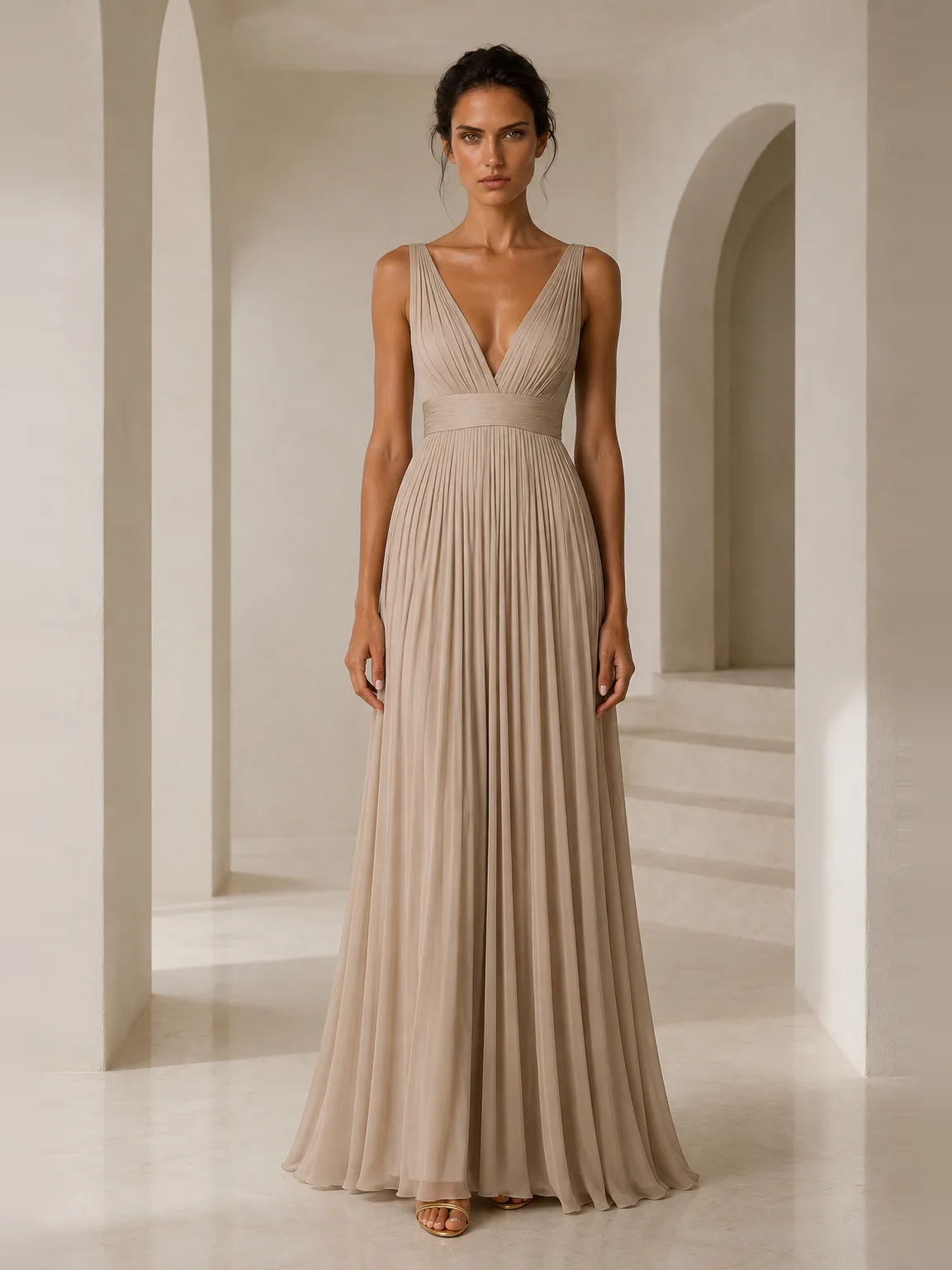 Sahara Pleated Gown