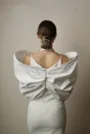 Kristal Gerdanlık ve Dev Volan Detaylı Tasarım Midi Nikah Elbisesi — 4. görünüm
